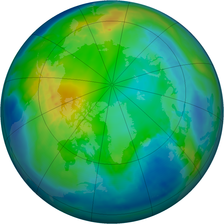 Arctic ozone map for 05 November 2014